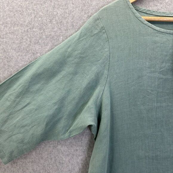 NWT Bryn Walker Size Small PILKINGTON DRESS Shore Blue Pacific Linen 3/4 Sleeve - Picture 7 of 16
